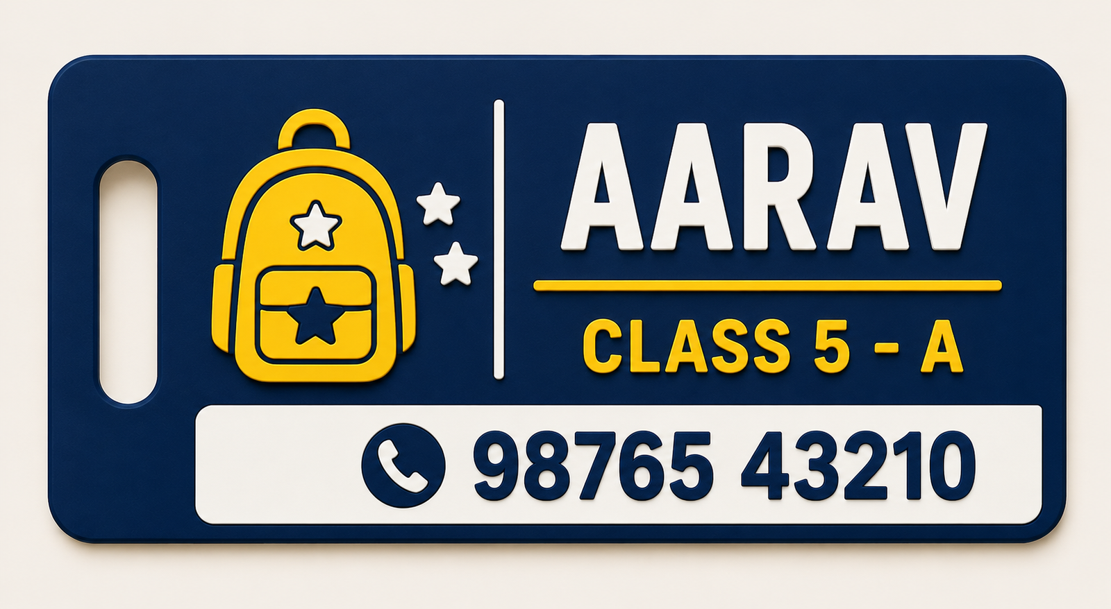 Personalized rectangular bag tag preview