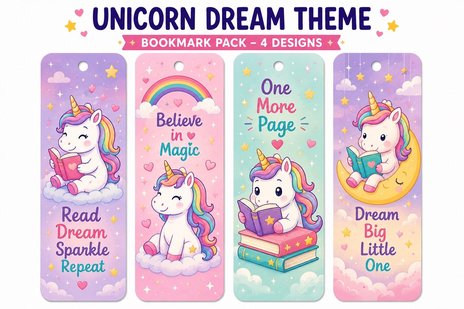 Unicorn Dream bookmark pack