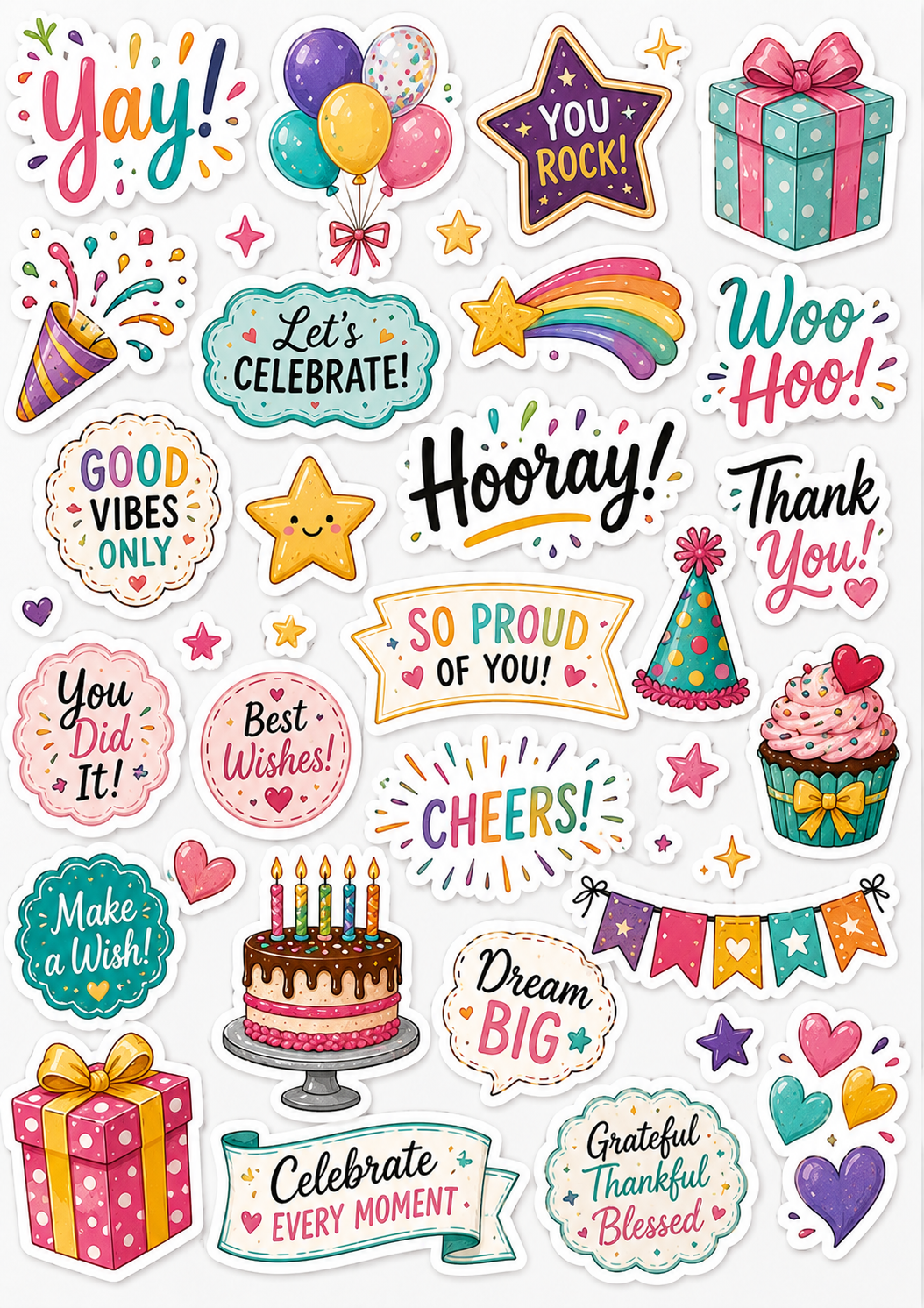 Cheers & Wishes sticker sheet