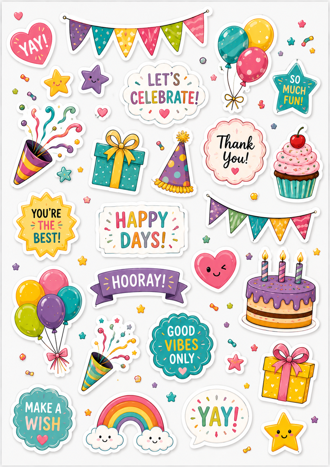 Celebration Mix sticker sheet