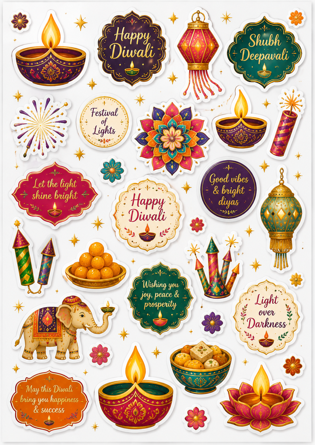 Diwali Delight sticker sheet