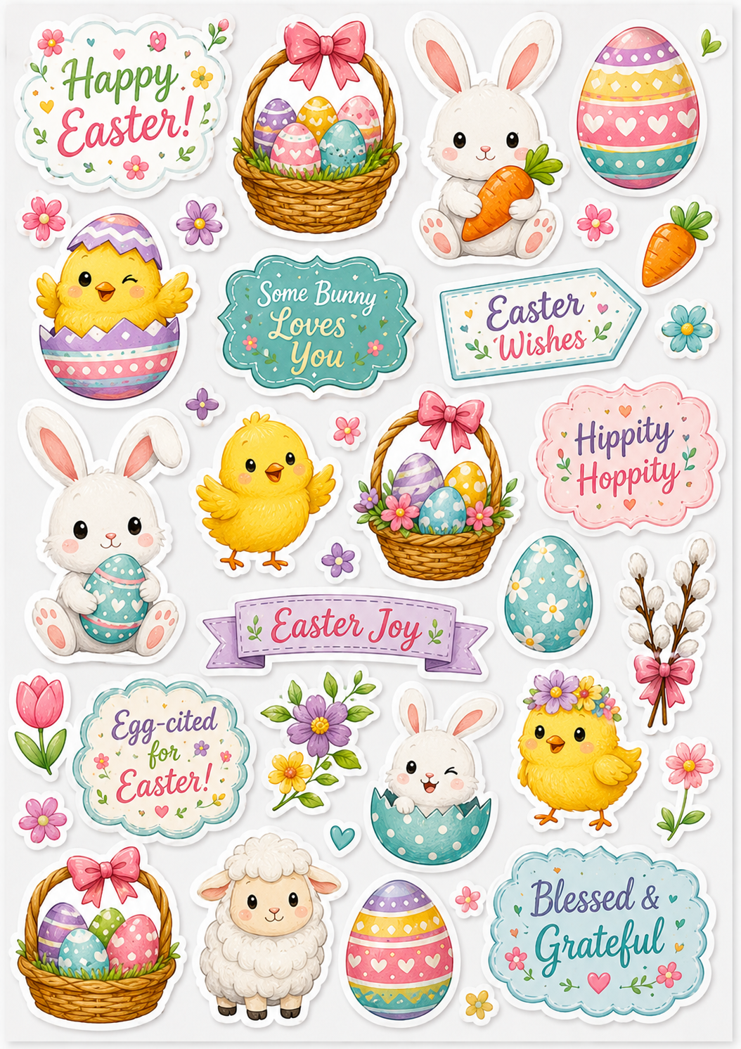 Easter Bunny sticker sheet