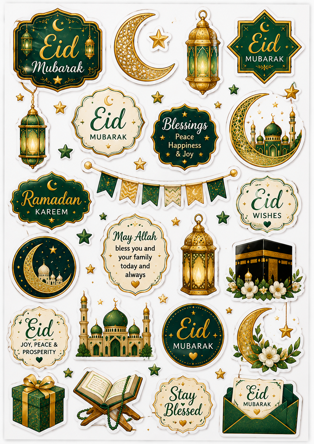 Eid Mubarak sticker sheet