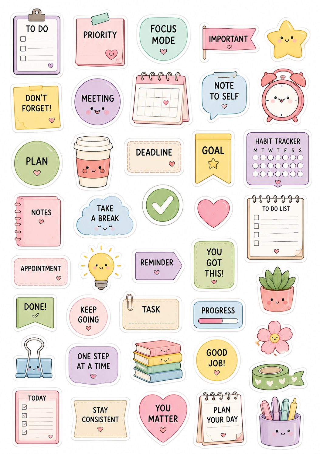 Aesthetic Desk Life sticker sheet