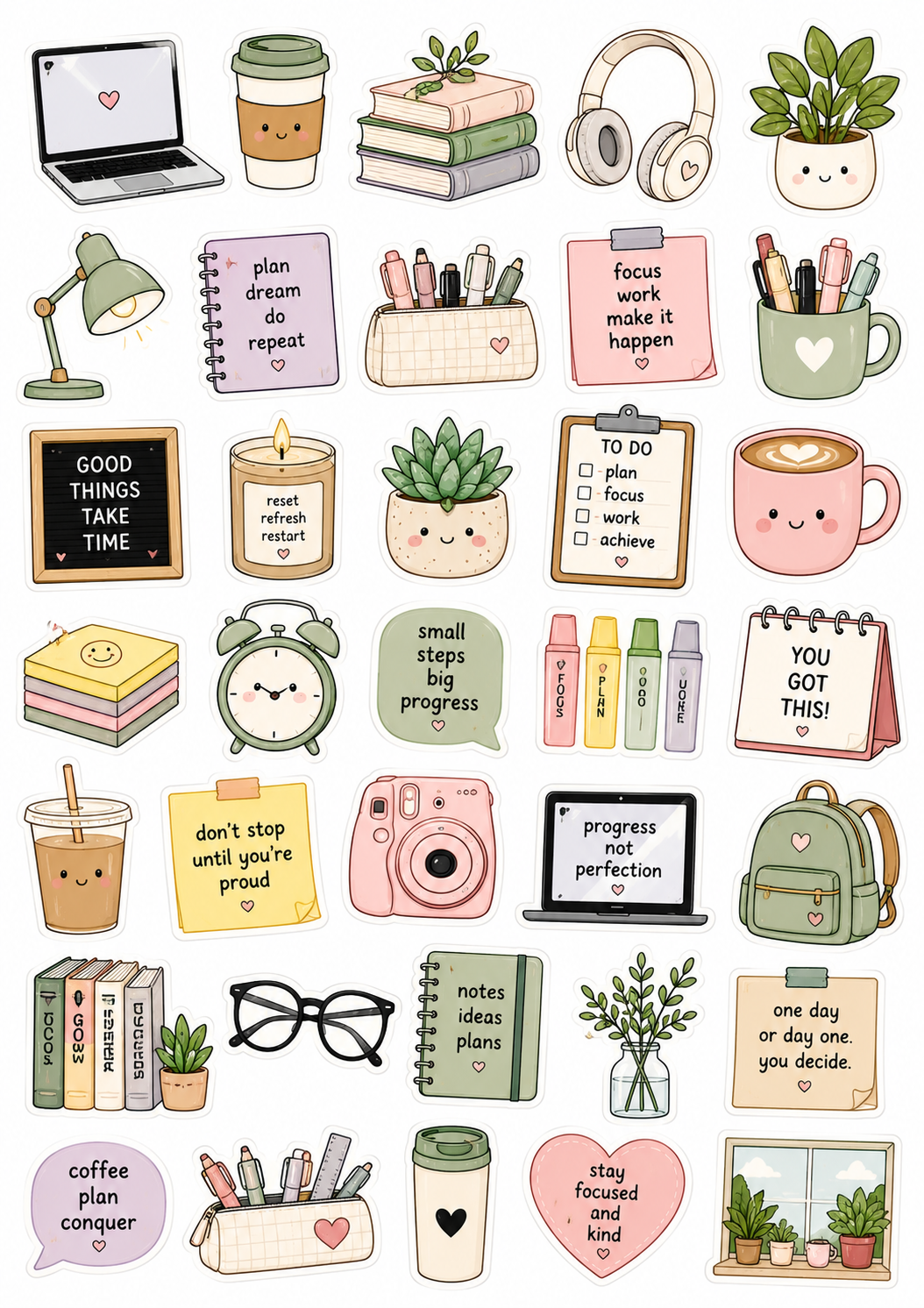 Self-Care & Wellness sticker sheet