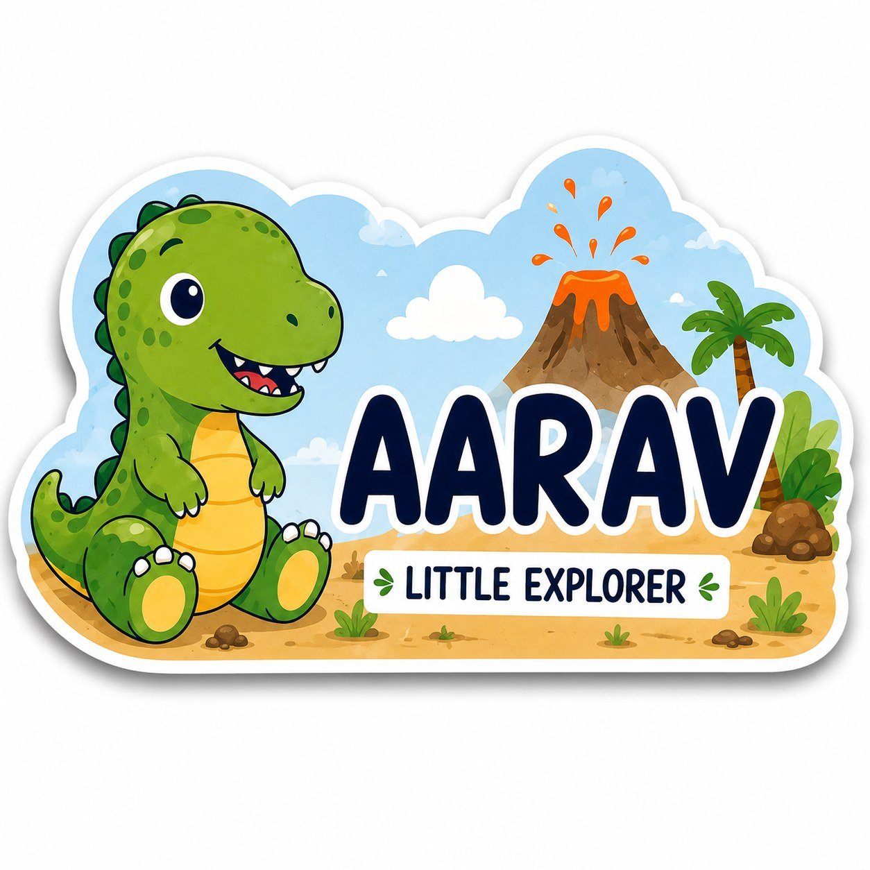 Dino Adventure personalized name magnet