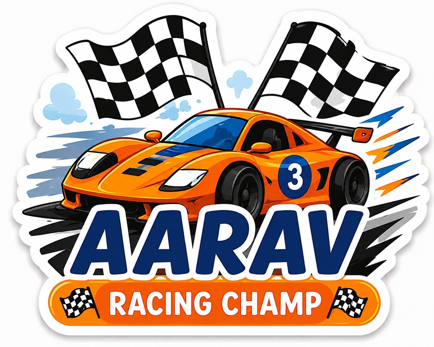 Racing Champ personalized name magnet