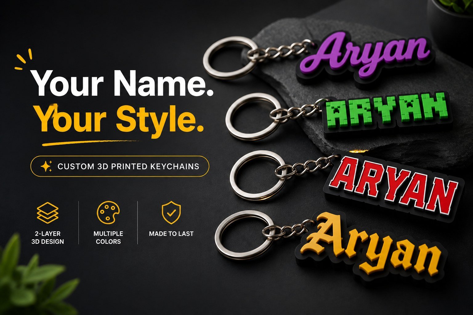 Custom name keychain hero examples