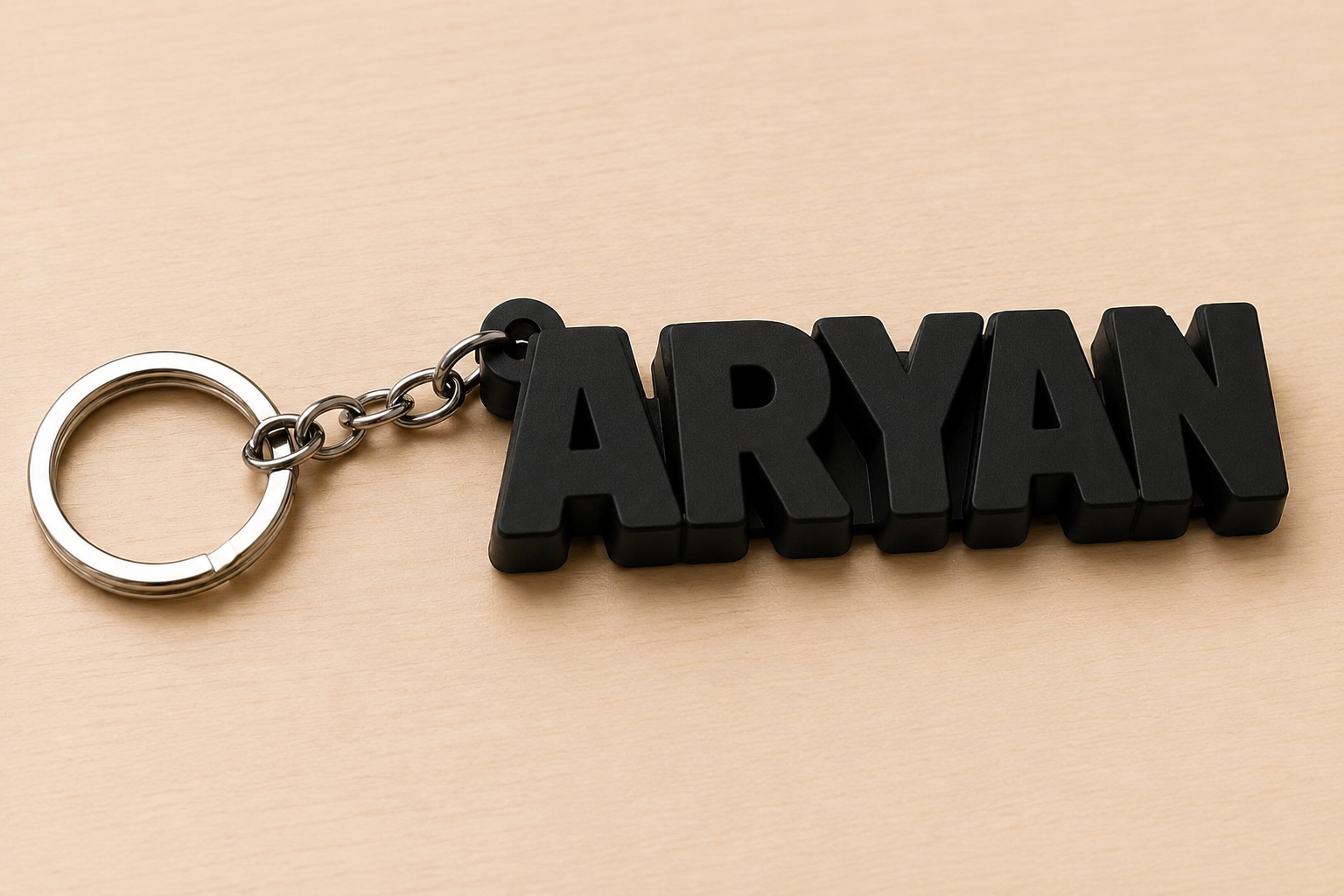 Bold Block name keychain style