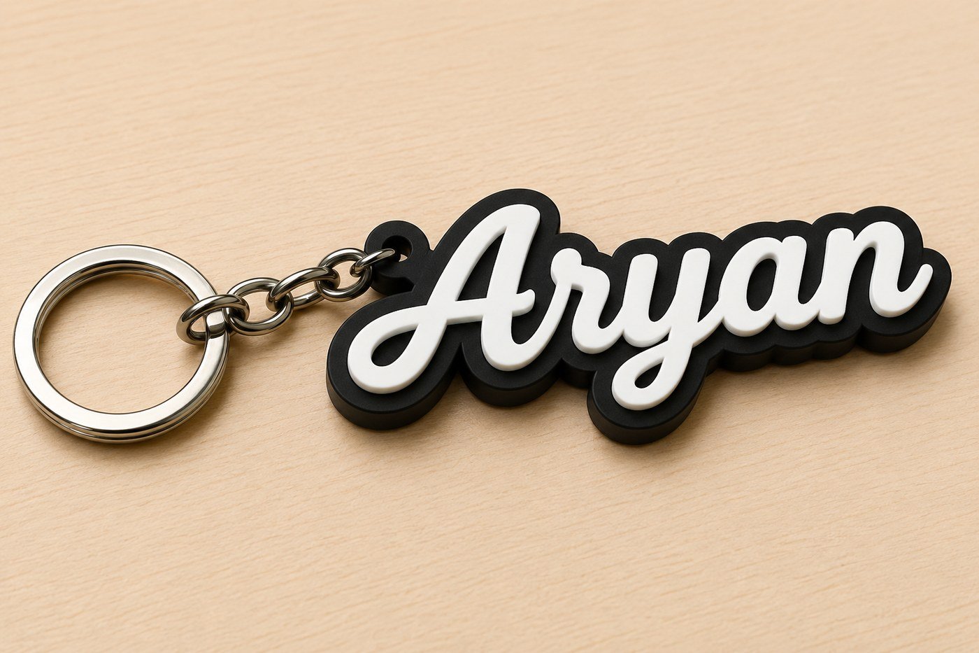 Elegant name keychain style