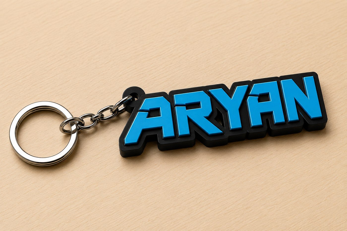 Futuristic name keychain style