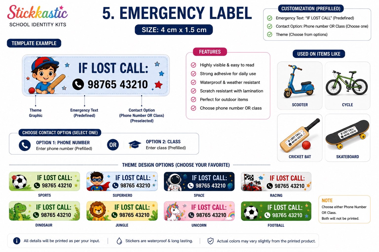 Emergency Labels details