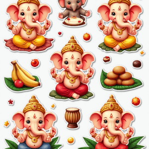 Ganpati Bappa – Sticker Sheet v4