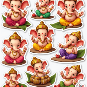 Ganpati Bappa – Sticker Sheet v7