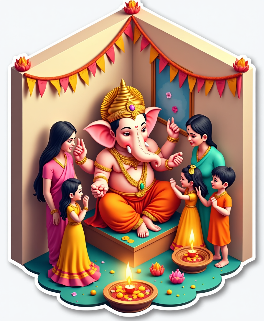 Ganpati Bappa – Sticker Sheet v8