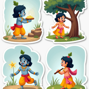 Krishna Janmashtami – Devotional Sticker Card Sheet v14