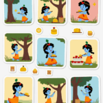 Krishna Janmashtami – Devotional Sticker Card Sheet v7