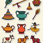 Krishna Janmashtami – Devotional Sticker Card Sheet v8