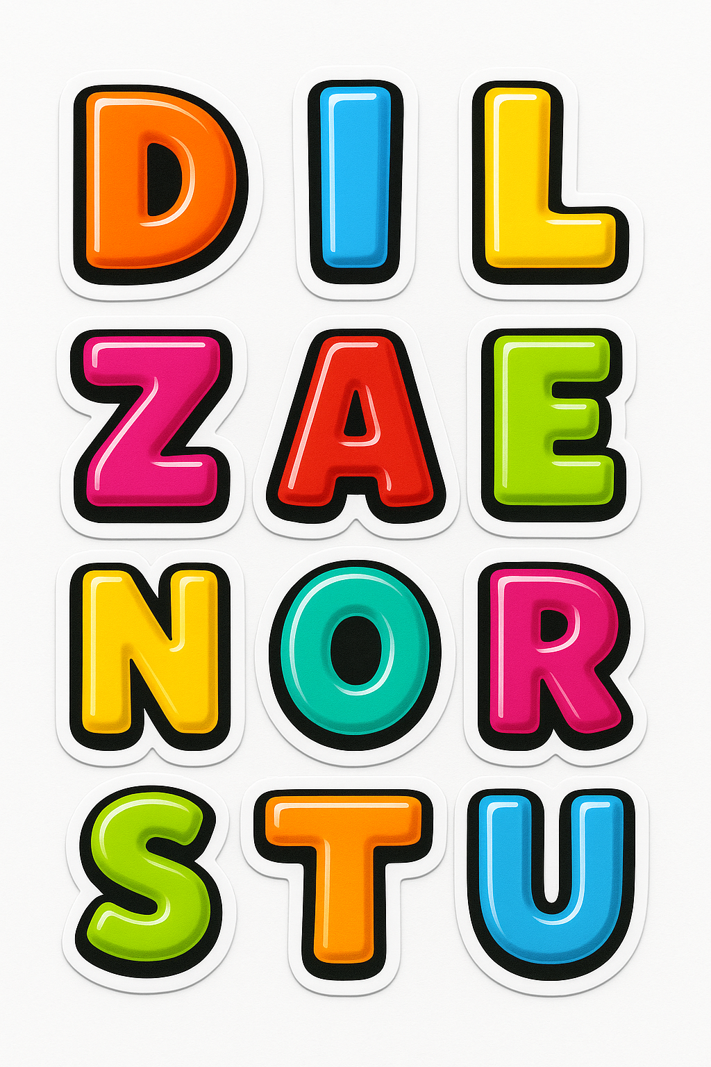 Numbers & Alphabets - Sticker Sheet v1