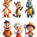 Cartoon Characters & Mascots - Sticker Sheet v11