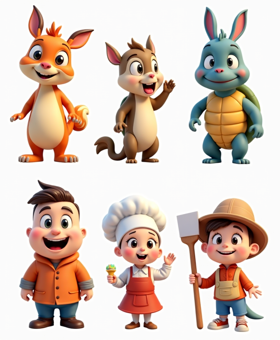 Cartoon Characters & Mascots - Sticker Sheet v11