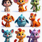 Cartoon Characters & Mascots - Sticker Sheet v31