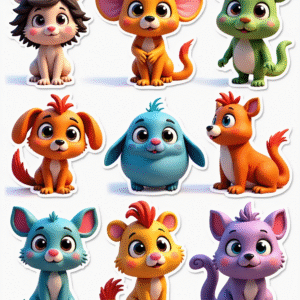 Cartoon Characters & Mascots - Sticker Sheet v31