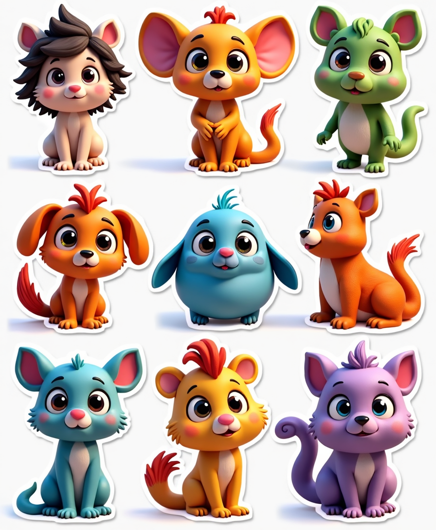 Cartoon Characters & Mascots - Sticker Sheet v31