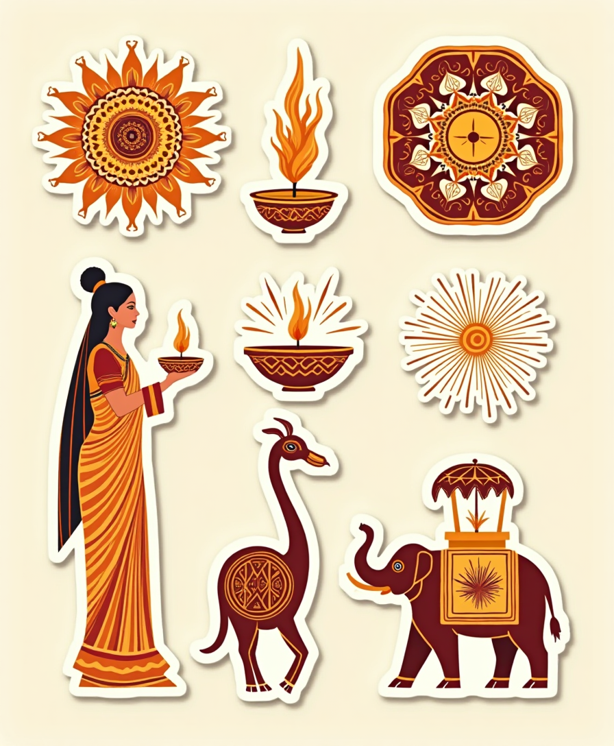 Diwali Festival - Sticker Sheet v14