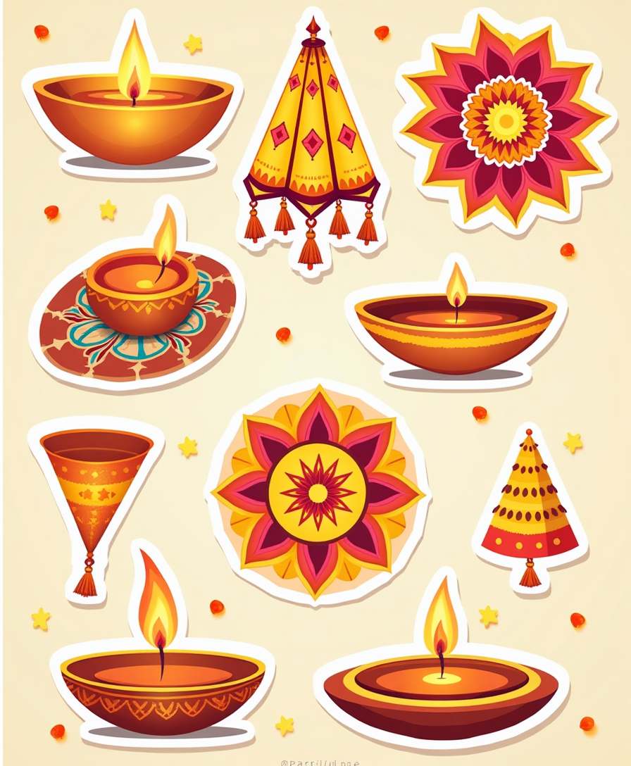 Diwali Festival - Sticker Sheet v17