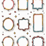 Doodle Frames & Borders - Sticker Sheet v11