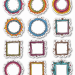 Doodle Frames & Borders - Sticker Sheet v16