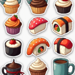 Food Art & Mini Characters - Sticker Sheet v18