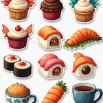Food Art & Mini Characters - Sticker Sheet v4
