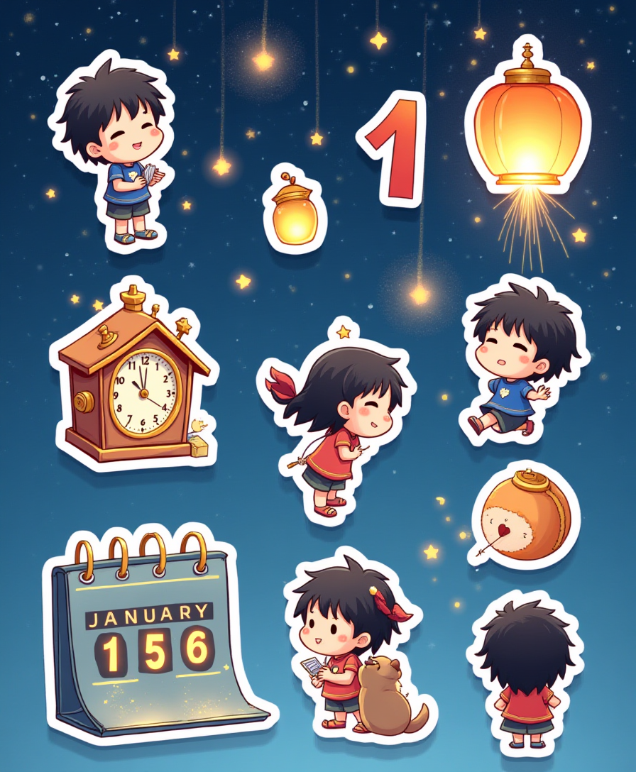 New Year Celebration - Sticker Sheet v14